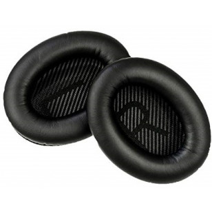 AHG Premium QC35 Almohadillas de repuesto compatibles con auriculares Bose  QuietComfort 35 / Bose QC35 II con cancelación de ruido (negro) – Piel de
